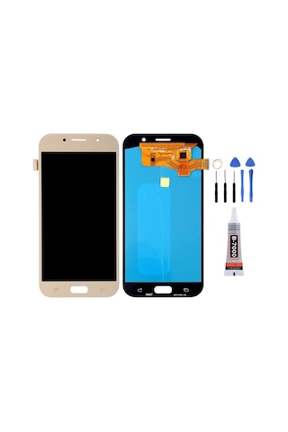Samsung A7 2017 A720 Gold Uyumlu Lcd Ekran Dokunmatik Tamir Seti Yapıştırcı Set Yedcom