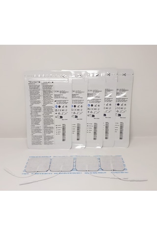 Tens Elektrod Pedi 5x5 Cm Kablolu 4lü Paket 5 Adet
