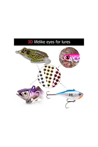 Tenfowee 600 Adet 7mm Epoksi 3d Balık Yemi Göz Sticker - Altın, Gümüş, Kırmızı Her Renk 200 Adet - Balıkları Çekici Dıy Uygulama