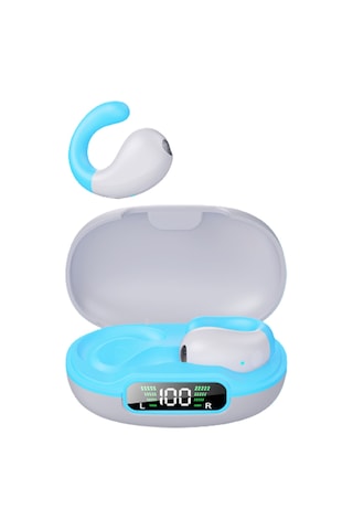 Qingmipy Beyaz-mavi Bt 5.3 Kulaklık - 10m Menzil, 5 Saat Müzik Süresi, 13mm Hoparlör, 30mah Pil