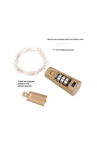 Monyee Ip65 Su Geçirmez 4.5v 15 Led Bakır Tel Lambası, 1.5m Fantezi Işık, Cam Şişe Için Ambiyans Aydınlatması, Beyaz Işık Çok Renkli