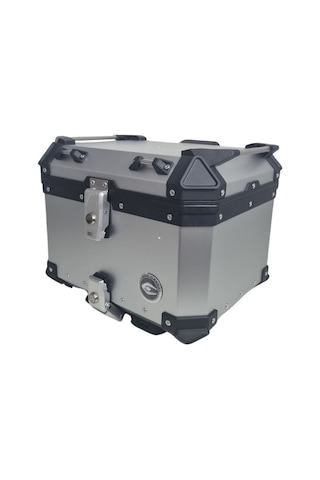 Coocase - Alüminyum Motosiklet Arka Çanta 45 Litre Alüminyum - Gri