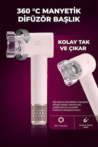 Ks-202 Profesyonel Saç Kurutma Makinesi Led Işıklı 4 Sıcaklık 2 Hız Ayarlı Fön Makinesi