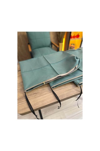 Outdoor Kumaş,bahçe Minderi,balkon Minderi,koruyucu Kılıf , 2-1-1 Takıma Uygun 4 Adet Pofuduk Model ,minder Kılıfı Turkuaz