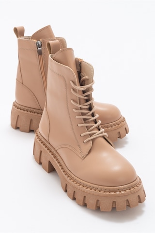 Luvishoes Tool Koyu Bej Kadın Bot Koyu Bej