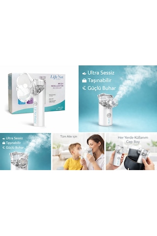 Life Net Medikal Taşınabilir Mesh Nebülizatör Süper Sessiz, Yeni Nesil Şarzlı Yetişkin & Çocuk S600b
