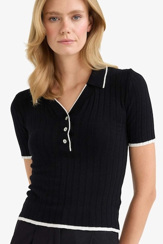 Defacto Fitted Polo Yaka Triko Kısa Kollu Kazak F7771ax25aubk81 Siyah
