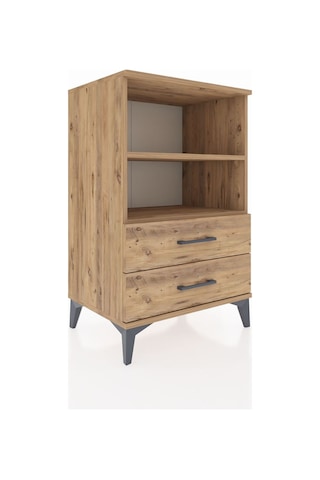 Hyperion Komodin 2 Raflı 2 Çekmeceli 60x44x96 Çam-çam Çam