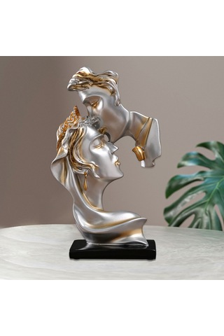 Yunboo Altın Renginde Aşk Simgesi: Resin Çift Figürü - Ev, Ofis Dekorasyonu, Sevgi Hediyesi