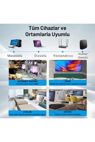 Essager 3metre 1000mbps Cat6 Ethernet Kablosu Premium Rj45 Konnektör Altın Kaplama Uçlu İnternet Kablosu