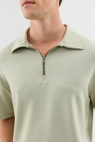 Antioch Polo Yaka Basic T-shirt Haki