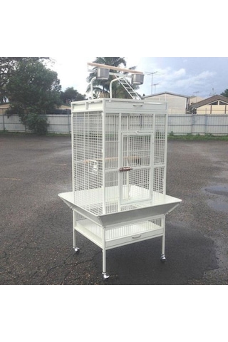 Dayang A11 Beyaz Ayaklı Papağan Kafesi 61 x 56 x 165 CM