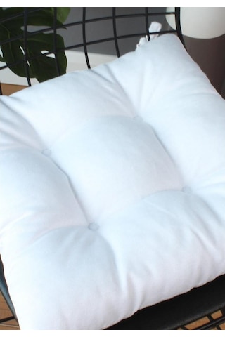 Altınpamuk Altınpamuk Beta Pofidik Beyaz Sandalye Minderi Bağcıklı 40X40Cm