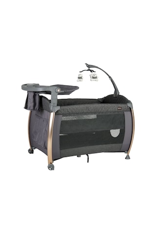 Poky Panama Oyun Parkı Bebek Park Yatak 76x110 Cm Yatak Grı-8038 Yeni Sezon