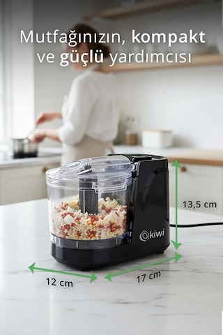 Kiwi KC-8217 350 ML Kapasiteli & Paslanmaz Çelik Bıçaklı Mini Gıda Doğrayıcı