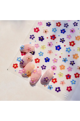 Flybuy 5d Japon Tarzı Vintage Çiçekli Tırnak Sanatı Boncuklu İnci Ta311jz
