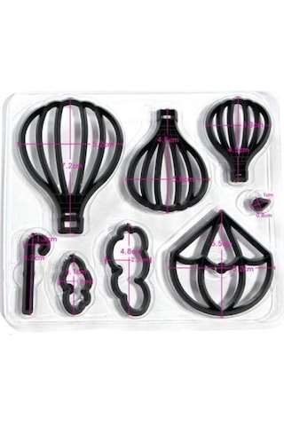 Şeker Hamuru Kalıbı Ballon Fondan Kesiciler 8 Parça Beyaz