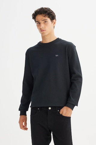 Lee Erkek Regular Fit Pamuklu Bisiklet Yaka Logo Detaylı Siyah Kazak - L2520367