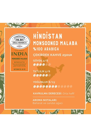 Caffe Corsini Hindistan Monsooned Malaba%100 Arabica Çekirdek Kahve 250 G