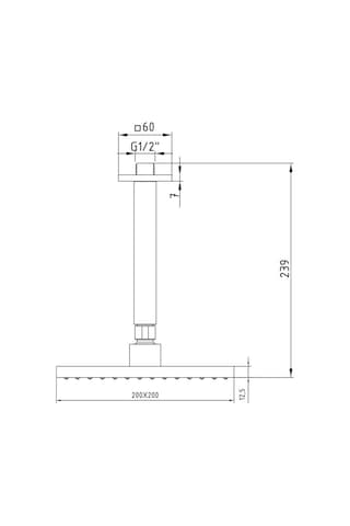 Eca Tiera Tavandan Altın Duş Başlığı 20x20 Cm- 102845032 Diğer