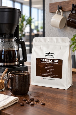 Barista Pro Filtre Ve Espresso Harmanı 200 Gr Natural Ve Yıkanmış Medium Kavrum - Espresso Makinesi İçin Öğütülmüş