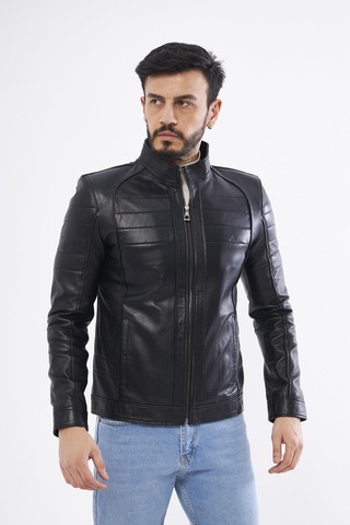 Derinss Der224 Hakiki Deri Erkek Siyah Mont 001