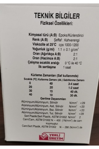 Epofor Ad-1001 Çift Komponentli Epoksi Yapıştırıcı