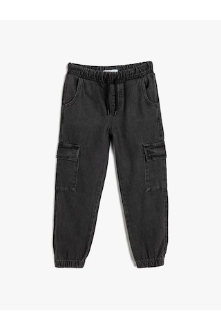 Koton Çocuk Jogger Kot Pantolon Cepli Pamuklu Gri 5wkb40009td Gri