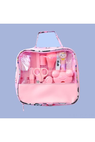 Yaozixa Bebek Bakımı 13'lü Set: Burun Emici, Tırnak Kırıcı Ve Temizlik Aletleri - Güvenli, Hafif Ve Pratik Pembe Paket