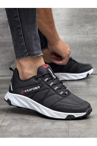 Erkek Su Geçirmez Termo Taban Spor Ayakkabı-siyah-beyaz-436 Siyah - Beyaz