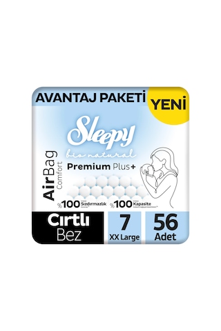 Bio Natural Premium Plus Airbag Comfort Avantaj Paketi Bebek Bezi 7 Numara Xxlarge 56 Adet