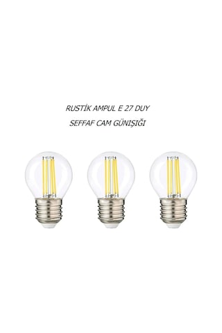 Dimmerli G45 4 Watt Şeffaf Cam Günışığı Işık Led Dekoratif Rustik