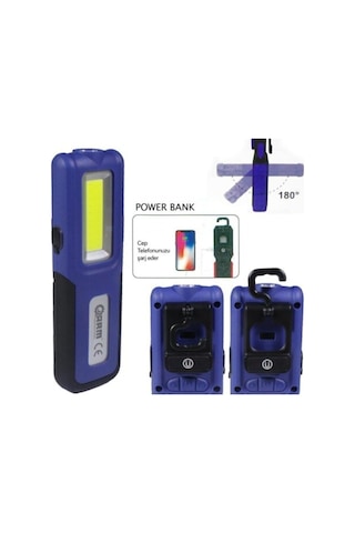 Arm-18002 Arm Şarjlı El Lambası Ledli Fener 420 Lumens Mavi