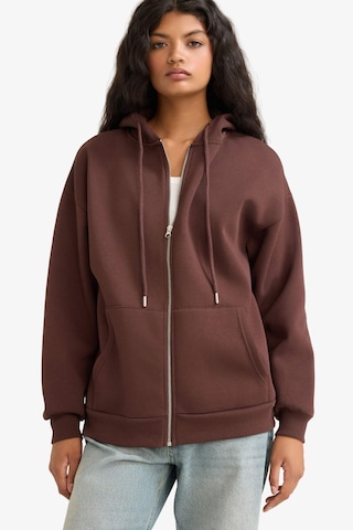 Defacto Oversize Geniş Kalıp Kapüşonlu Fermuarlı Sweatshirt V4233az25wnbn341 Kahve
