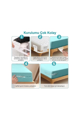 Sunup Sn-29126 Pratik 4'lü Nevresim - Çarşaf Tutucu Sabitleyici Beyaz