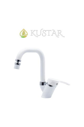 Kustar Lexus Beyaz Mix Kuğu Aç Kapa Banyo Oynar Başlık 360 Ayarlanabilir Lavabo Bataryası