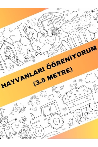 Hayvanları Öğreniyorum Boyama Kağıdı Çiftlik Hayvanları 3,5 Met