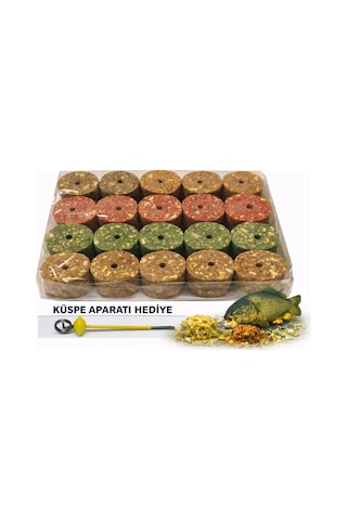 Sazan Balık Avı Delikli Silindir Karışık Küspe 100 Gr 20 Adet