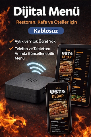 Dijital Menü Kablosuz Qr'sız Restoran Menü Ekranı Aylık Ücret Yok