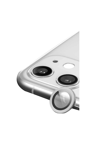 Newface - 314 - Apple iPhone Uyumlu 11 Raze Metal Kamera Lens - Spt-gld - - Gümüş