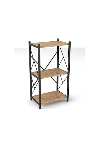 Venice Banyo Düzenleyici Banyo Dolabı Çok Amaçlı Dolap 3 Katlı Metal Mutfak Düzenleyici Ceviz