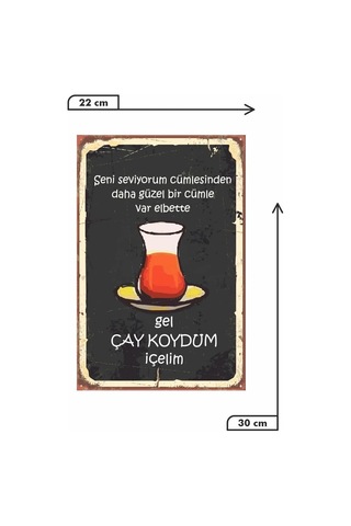 Gel Çay Koydum Içelim Retro Vintage Drtr0002 Ahşap Mdf Tablo