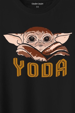 Baby On Board Yoda Star Wars Kahverengi Bebek Mandalorian Baskılı Tişört Unisex T-shirt 001