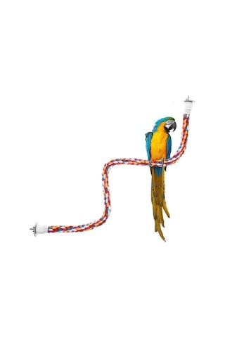 Vkemall Kuşlar İçin Pamuk İp Perçesi - Tırmalama Ve Dengeli Durma Oyuncak, 60cm Uzunlukta, Kolay Kurulum, Renkli