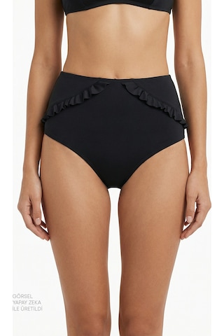 Penti Siyah New High Ruffle Bikini Altı