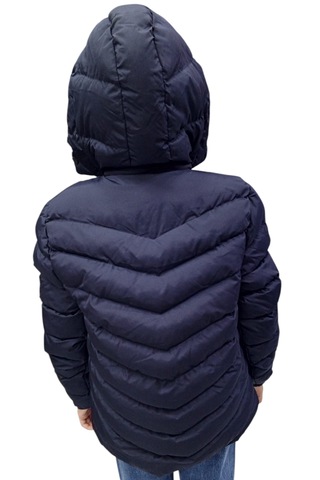 Erkek Çocuk Kapüşonu Çıkabilen İçi Peluş Astarlı Fermuar Cepli Lacivert Renk Mont Lacivert