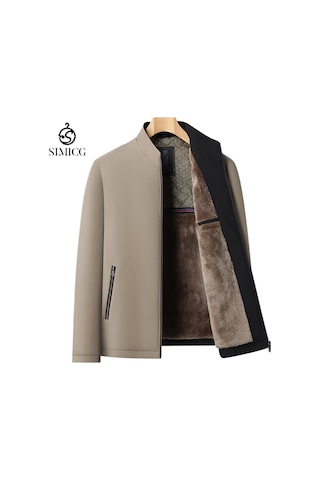 Polar Astarlı Ve Kalınlaştırılmış Kapitone Dik Yakalı Erkek Ceketi Haki