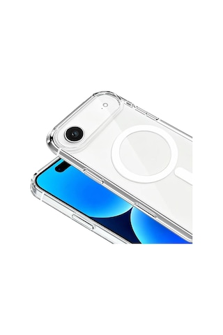 Apple Uyumlu iPhone 17 Air Kılıf Mkst Wireless Şarj Özellikli Şeffaf Kapak - Şeffaf Şeffaf