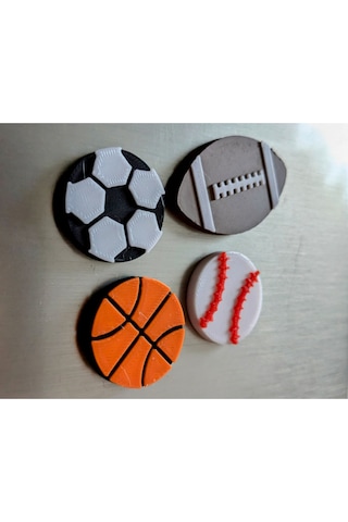 Futbol Basketbol Amerikan Futbolu Beyzbol Topu Seti Sporcu Dekoratif Buzdolabı Magneti