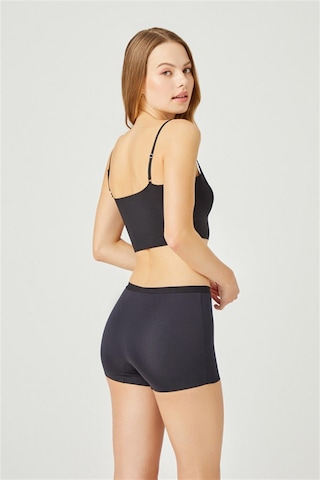 Siyah Basic Lazer Kesim Dikişsiz Kadın Boxer Külot Siyah